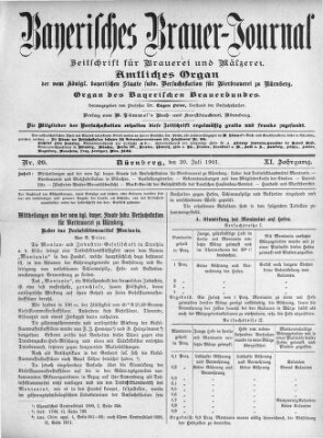 Bayerisches Brauer-Journal Samstag 20. Juli 1901