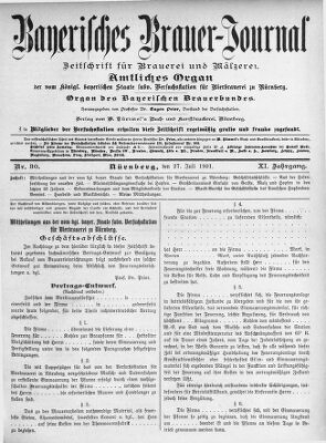 Bayerisches Brauer-Journal Samstag 27. Juli 1901