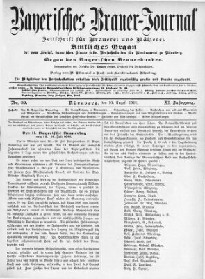 Bayerisches Brauer-Journal Samstag 10. August 1901