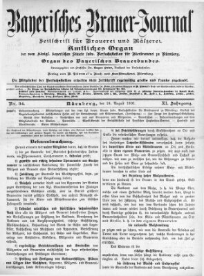 Bayerisches Brauer-Journal Samstag 24. August 1901