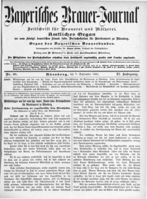 Bayerisches Brauer-Journal Samstag 7. September 1901