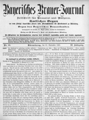 Bayerisches Brauer-Journal Samstag 21. September 1901