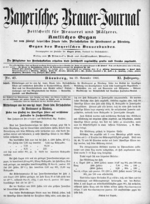 Bayerisches Brauer-Journal Samstag 23. November 1901