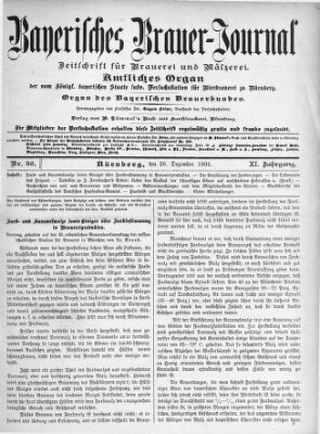 Bayerisches Brauer-Journal Samstag 28. Dezember 1901
