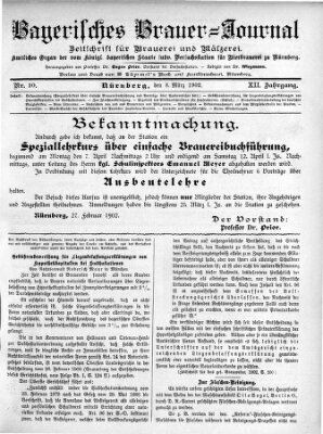 Bayerisches Brauer-Journal Samstag 8. März 1902