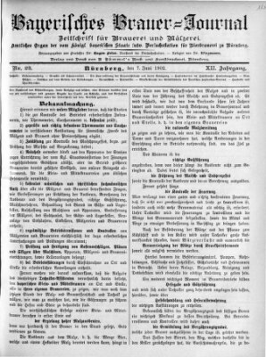 Bayerisches Brauer-Journal Samstag 7. Juni 1902