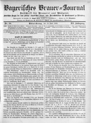 Bayerisches Brauer-Journal Samstag 14. Juni 1902