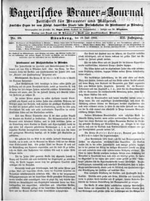 Bayerisches Brauer-Journal Samstag 19. Juli 1902