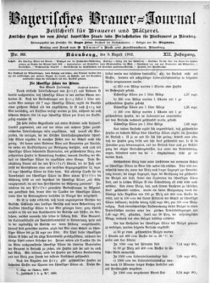 Bayerisches Brauer-Journal Samstag 9. August 1902