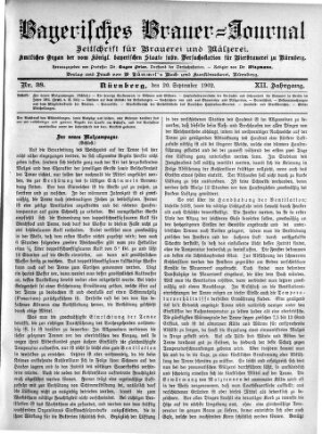 Bayerisches Brauer-Journal Samstag 20. September 1902