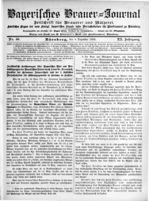 Bayerisches Brauer-Journal Samstag 6. Dezember 1902