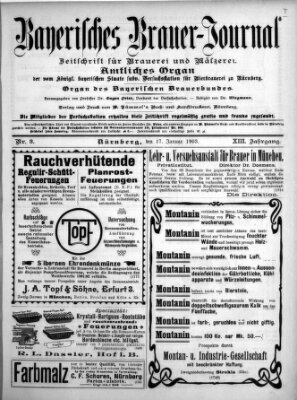 Bayerisches Brauer-Journal Samstag 17. Januar 1903