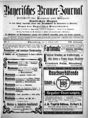 Bayerisches Brauer-Journal Samstag 14. Februar 1903