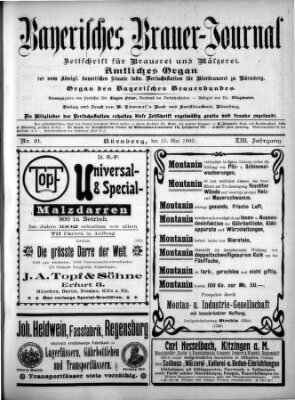 Bayerisches Brauer-Journal Samstag 23. Mai 1903