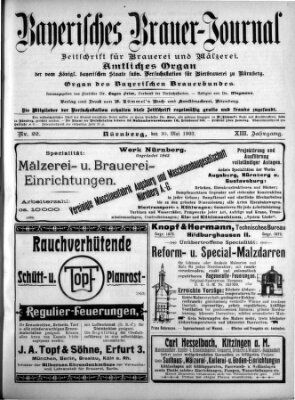 Bayerisches Brauer-Journal Samstag 30. Mai 1903