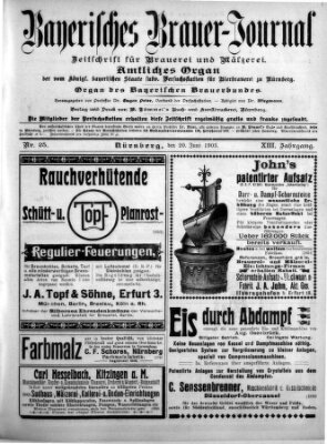 Bayerisches Brauer-Journal Samstag 20. Juni 1903