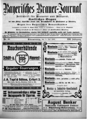 Bayerisches Brauer-Journal Samstag 11. Juli 1903