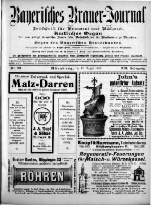 Bayerisches Brauer-Journal Samstag 15. August 1903