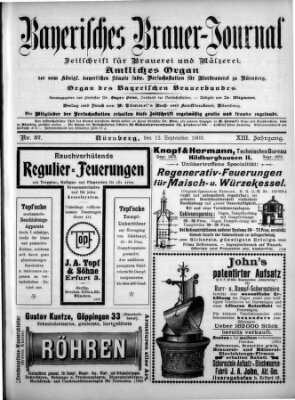 Bayerisches Brauer-Journal Samstag 12. September 1903