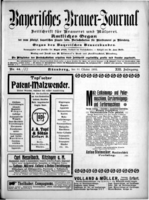 Bayerisches Brauer-Journal Samstag 31. Oktober 1903