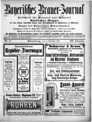 Bayerisches Brauer-Journal Samstag 21. November 1903