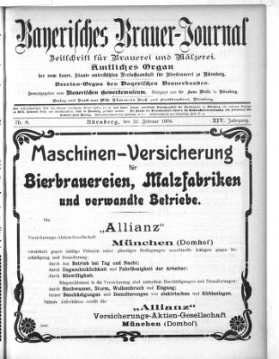 Bayerisches Brauer-Journal Montag 22. Februar 1904