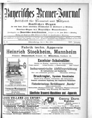 Bayerisches Brauer-Journal Montag 2. Mai 1904