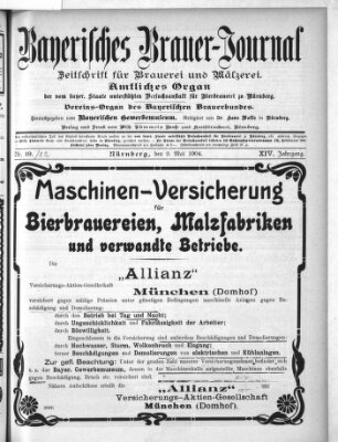 Bayerisches Brauer-Journal Monday 9. May 1904