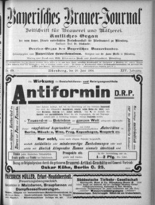 Bayerisches Brauer-Journal Montag 20. Juni 1904