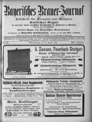 Bayerisches Brauer-Journal Montag 29. August 1904