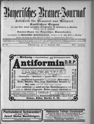 Bayerisches Brauer-Journal Montag 12. September 1904