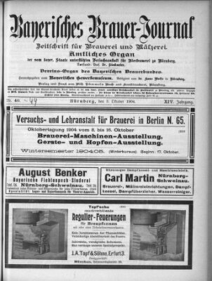 Bayerisches Brauer-Journal Montag 3. Oktober 1904