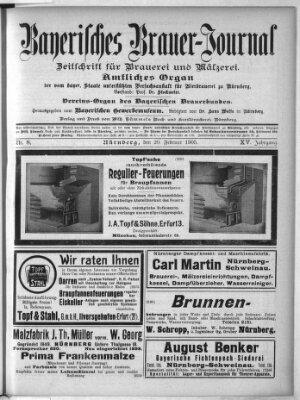 Bayerisches Brauer-Journal Montag 20. Februar 1905