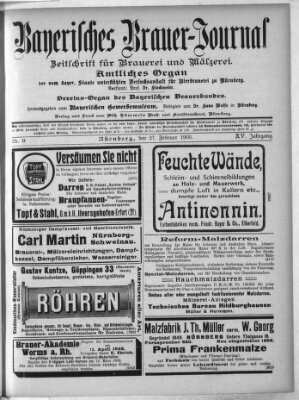 Bayerisches Brauer-Journal Montag 27. Februar 1905