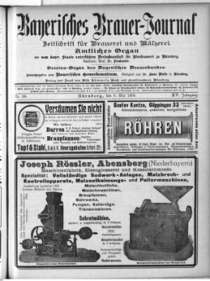 Bayerisches Brauer-Journal Montag 8. Mai 1905