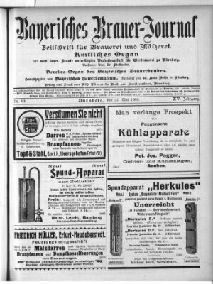 Bayerisches Brauer-Journal Montag 22. Mai 1905