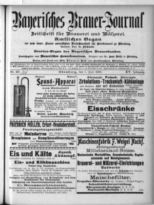 Bayerisches Brauer-Journal Montag 5. Juni 1905