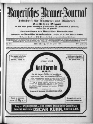 Bayerisches Brauer-Journal Montag 12. Juni 1905