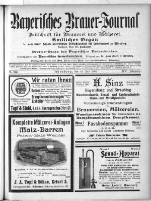 Bayerisches Brauer-Journal Montag 24. Juli 1905