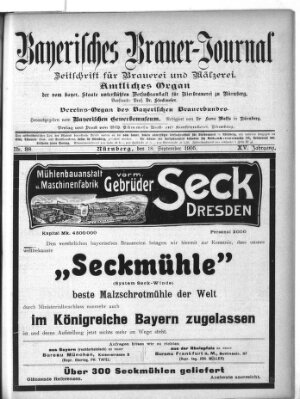 Bayerisches Brauer-Journal Montag 18. September 1905