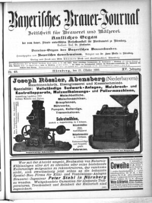 Bayerisches Brauer-Journal Montag 23. Oktober 1905