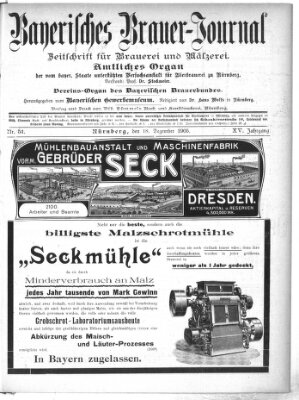 Bayerisches Brauer-Journal Montag 18. Dezember 1905