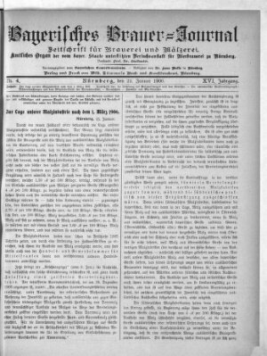 Bayerisches Brauer-Journal Montag 22. Januar 1906