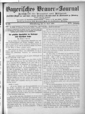 Bayerisches Brauer-Journal Montag 16. April 1906