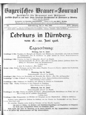 Bayerisches Brauer-Journal Montag 14. Mai 1906