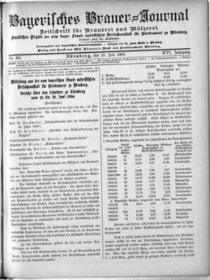 Bayerisches Brauer-Journal Montag 23. Juli 1906