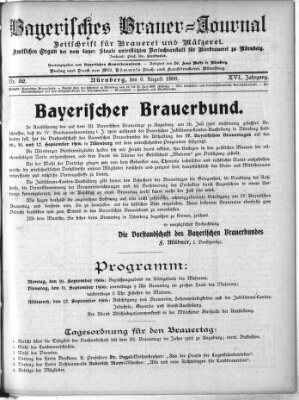 Bayerisches Brauer-Journal Montag 6. August 1906