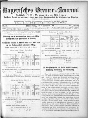 Bayerisches Brauer-Journal Montag 3. September 1906