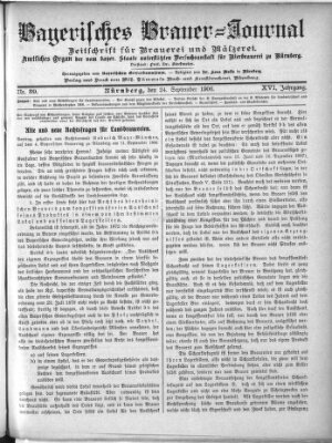 Bayerisches Brauer-Journal Montag 24. September 1906