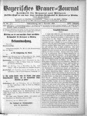 Bayerisches Brauer-Journal Montag 5. November 1906